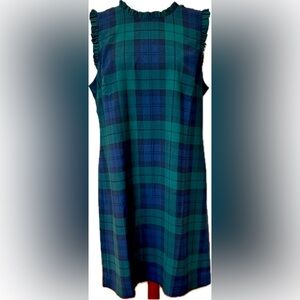J. Crew Green and Navy Plaid Dress NWT